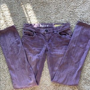 Purple Roxy jeans, size 5
